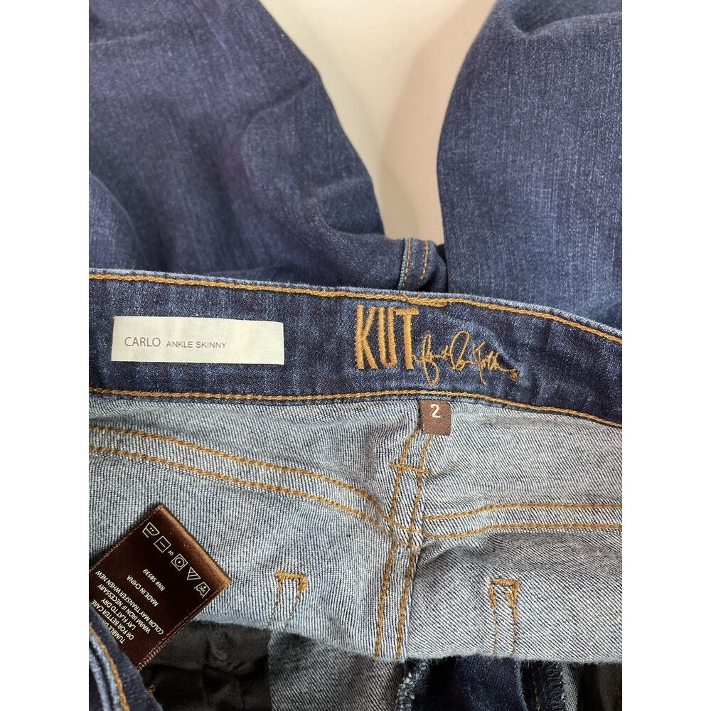 Kut From The Kloth Jeans Carlo Skinny Ankle, Womens Size 2, Dark Blue, Designer - Picture 2 of 11